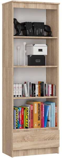Ak furniture Kancelársky regál Rexa 60 cm 1 zásuvka a 4 police dub sonoma