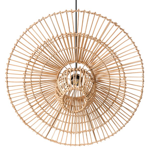 Závesná lampa prírodná ratanové tienidlo železný rám boho štýl na strop osvetlenie