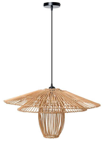Závesná lampa prírodná ratanové tienidlo železný rám boho štýl na strop osvetlenie