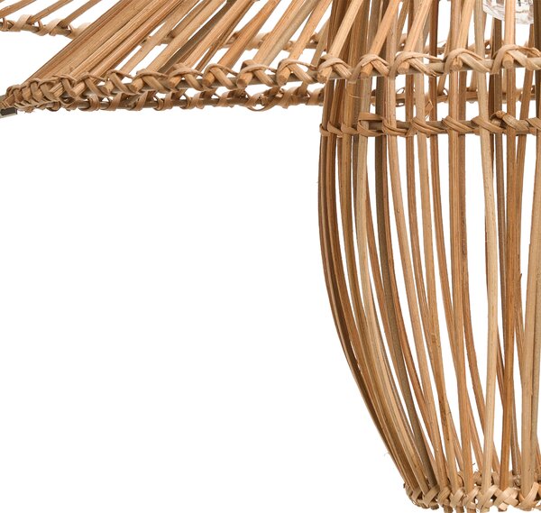 Závesná lampa prírodná ratanové tienidlo železný rám boho štýl na strop osvetlenie