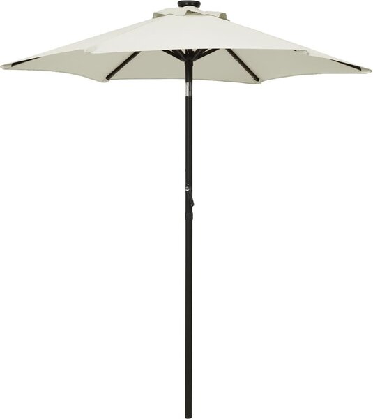 Maison Exclusive – slnečník s LED osvetlením, pieskovo-biely, 200 x 211 cm, hliník