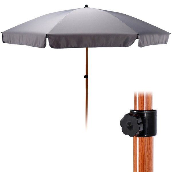 Sivý nastaviteľný záhradný slnečník 200 cm