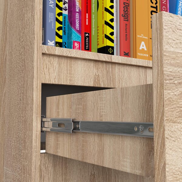 Ak furniture Kancelársky regál Rexa 60 cm 1 zásuvka a 4 police dub sonoma