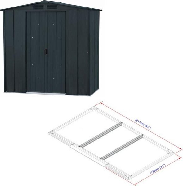 DURAMAX Riverton Top Záhradný Domček 25 M² + Podlahové Profily Antracit 50013