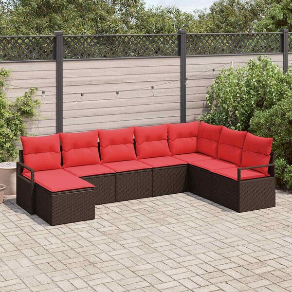 Maison Exclusive – Sedacia súprava, 8 kusov, hnedá [syntetický materiál]: Polyratan