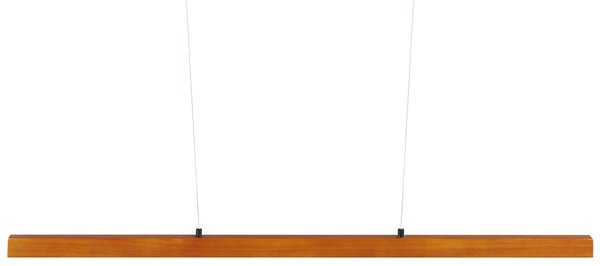 Závesná lampa tmavohnedá dubové drevo 115 cm zabudované LED svetlo so stmievačom visiace svietidlo retro rustikálny štýl jedáleň obývačka