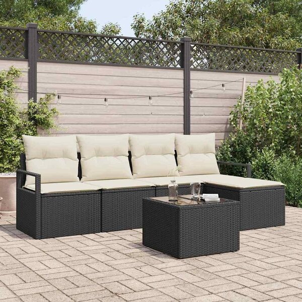 Maison Exclusive – Sedacia súprava, 6 kusov, čierna [syntetický materiál]: Polyratan