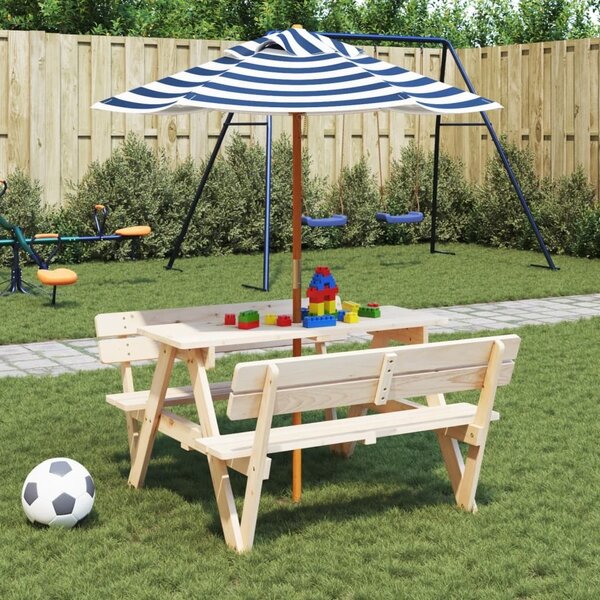 Maison Exclusive – detský slnečník s drevenou tyčou, Ø 120 x 140 cm