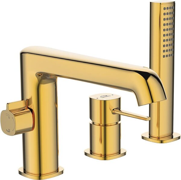 Golden POLA 3-otvorová vaňová batéria so systémom Antiscrew, keramická hlavica, jednopáková, vysoká kvalita 215 mm