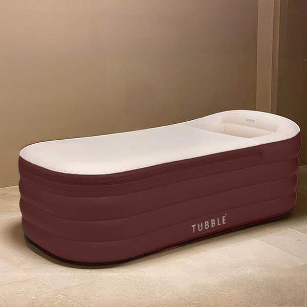 Tubble® Royale Nafukovacia vaňa Deep Burgundy 255 litrov – skladateľná vaňa pre dospelých do výšky 188 cm, montáž za 1 minútu, pre vnútorné aj vonkajšie použitie