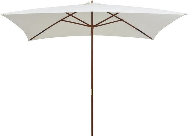 Maison Exclusive - Slnečník 200x300 cm Drevený stožiar Krémovo biely