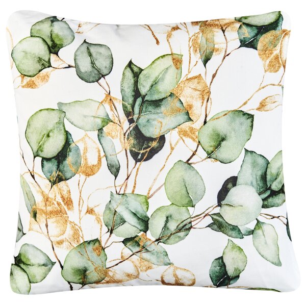 Sada 2 vonkajších dekoratívnych vankúšov viacfarebná polyester 45 x 45 cm vzor listov záhradné doplnky