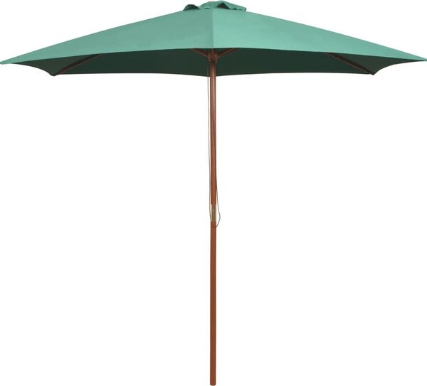 Maison Exclusive – slnečník 270 x 270 cm s drevenou tyčou, zelený