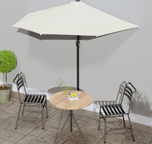 Maison Exclusive – Balkónový slnečník s hliníkovou tyčou, piesková farba, 270 x 144 cm, polkruhový