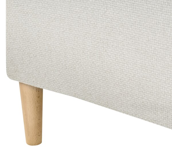 Kontinentálna posteľ s úložným priestorom krémová biela látkové čalúnenie 160 x 200 cm moderný štýl spálňa