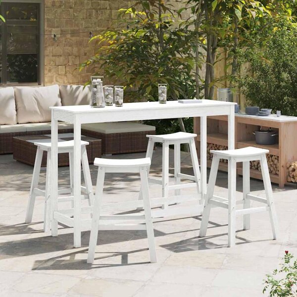 Maison Exclusive – Súprava záhradného nábytku, 4 kusy, biela, vyrobená z HDPE