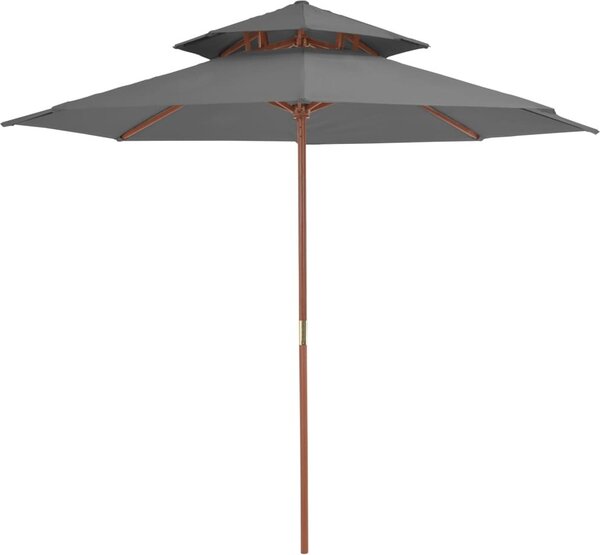 Maison Exclusive – slnečník s odvetraním a dreveným stožiarom 270 cm antracit