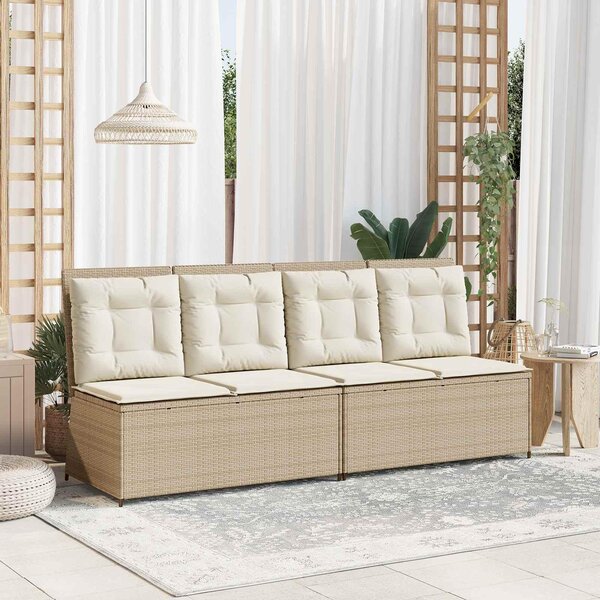 Maison Exclusive - Záhradná lavička Béžová Poly-rattan