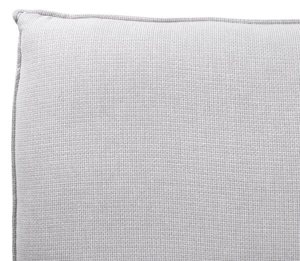 Posteľ sivá polyester látkové čalúnenie 160 x 200 cm lamelový rošt hrubé čalúnené čelo postele moderný štýl spálňa