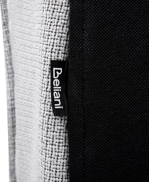 Posteľ sivá polyester látkové čalúnenie 160 x 200 cm lamelový rošt hrubé čalúnené čelo postele moderný štýl spálňa