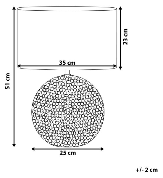 Stolná lampa zlatá a čierna lesklý keramický podstavec 51 cm polyesterové tienidlo moderný glamour štýl obývacia izba