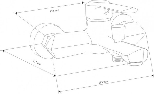 Mexen Sabre R05 vaňová batéria so sprchovacím setom, chrómová - 7213R05-00
