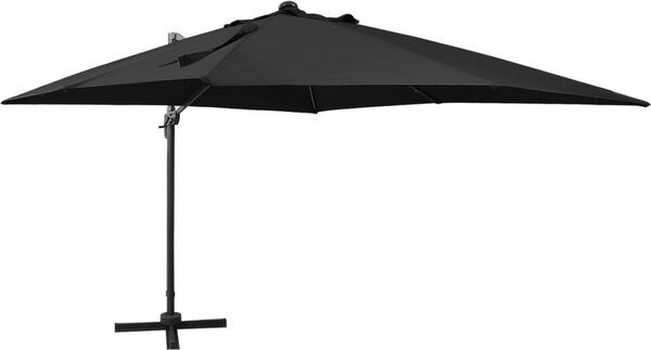 Maison Exclusive – závesný slnečník s LED osvetlením, 300 cm, čierny