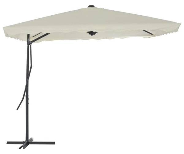 Maison Exclusive - Slnečník s oceľovým stožiarom 250x250 cm pieskovo biely