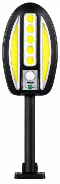 Verk 12457 Solární LED COB nástěnná lampa s PIR senzorem, 3000 mAh, černá