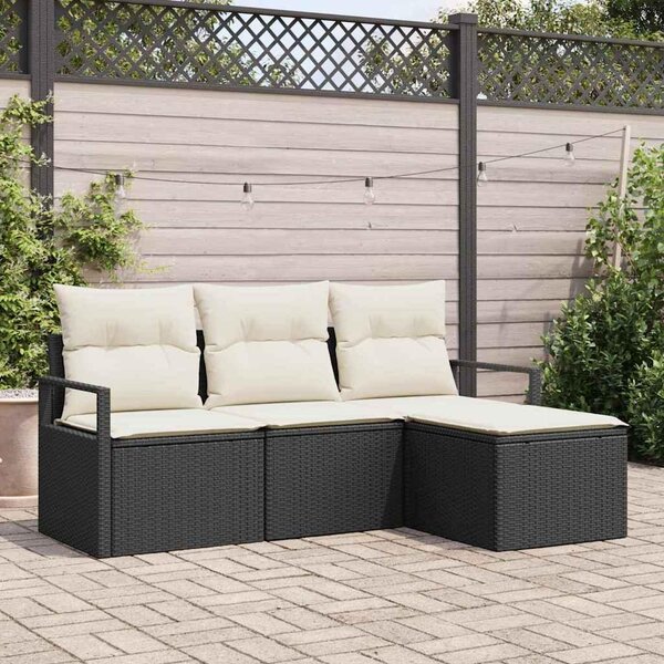 Maison Exclusive – Sedacia súprava, 4 kusy, čierna [syntetický materiál]: Polyratan