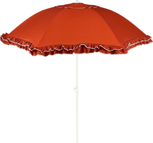 Mica Decorations Naklápací slnečník s pruhovaným vzorom – tyčový slnečník 238 x Ø195 cm – ochrana pred slnkom na záhrade alebo balkóne – polyester, oceľ – žltá, ružová