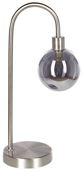 Stolná lampa strieborná oceľ sklo okrúhle tienidlo moderný glamour štýl obývačka spálňa kancelária