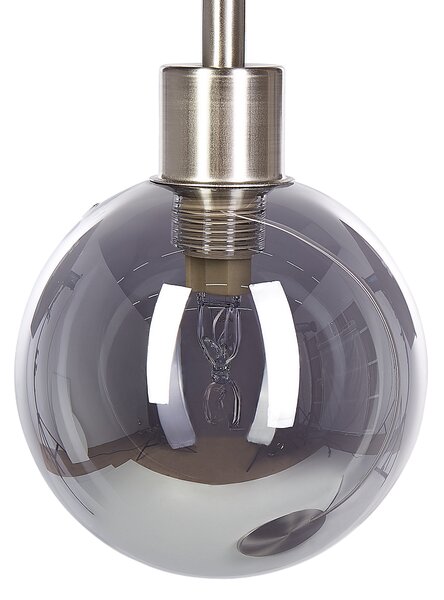 Stolná lampa strieborná oceľ sklo okrúhle tienidlo moderný glamour štýl obývačka spálňa kancelária