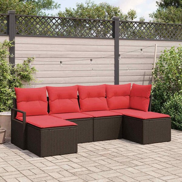 Maison Exclusive – Sedacia súprava, 6 kusov, hnedá [syntetický materiál]: Polyratan