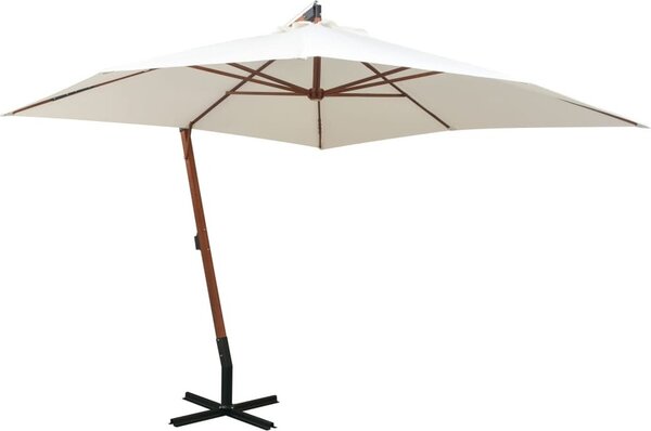 Maison Exclusive - Slnečník 300x300 cm Drevený stožiar Biely