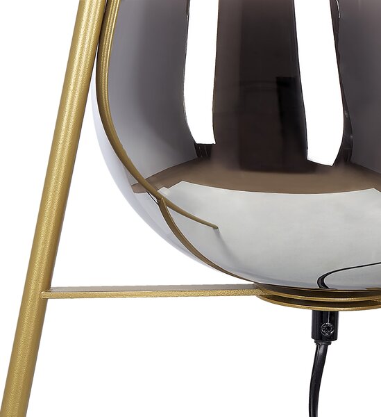 Stolná lampa zlatá kovová oceľový podstavec sklenené tienidlo nočná lampa moderný glamour štýl obývačka spálňa