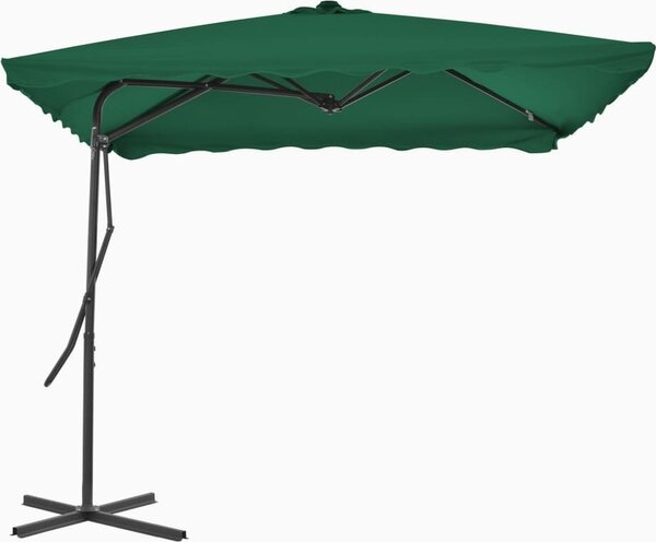 Maison Exclusive – slnečník s oceľovým nosníkom, 250x250 cm, zelený