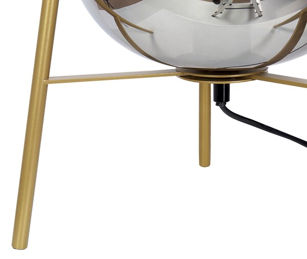 Stolná lampa zlatá kovová oceľový podstavec sklenené tienidlo nočná lampa moderný glamour štýl obývačka spálňa