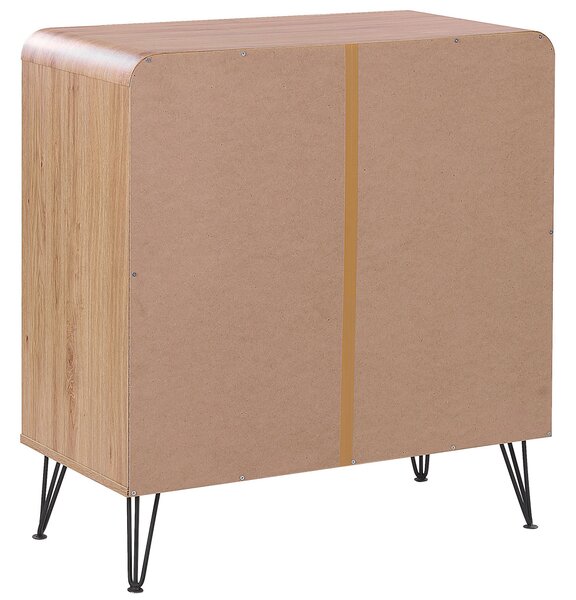Príborník sivá čierna svetlá farba dreva drevovláknitá doska kov 87 x 80 x 40 cm retro drevo vzhľad funkčný praktická obývačka