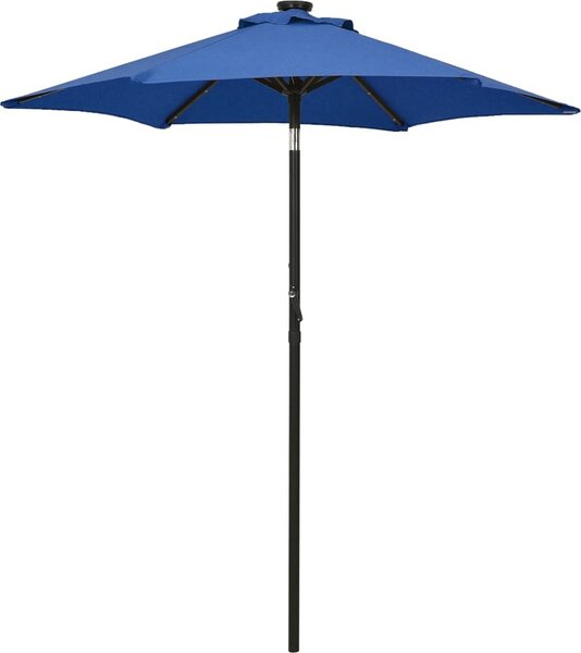 Maison Exclusive – Slnečník s LED osvetlením, azúrovomodrý, 200 x 211 cm, hliník