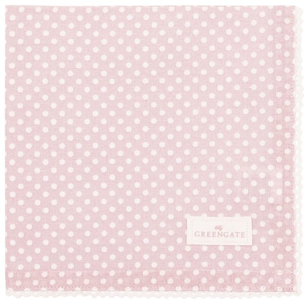 Bavlnený obrúsok s čipkou Dotty Pale Pink