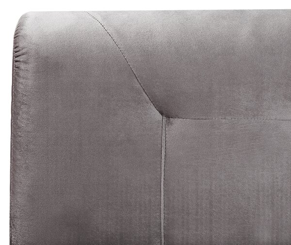 Kontinentálna posteľ sivá zamatové čalúnenie 160 x 200 cm s matracom prešívané čelo spálňa