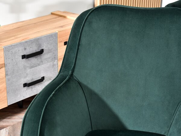 NovýNábytok.sk Dizajnové kreslo Merch (zelená + dub). Akcia -16%. Vlastná spoľahlivá doprava až k Vám domov. 1136120