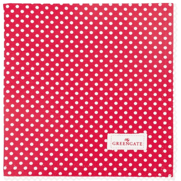 Bavlnený obrúsok s čipkou Dotty Red