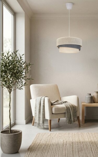 Brilagi - Závesný luster na lanku TRIO 1xE27/60W/230V pr. 40 cm krémová/sivá