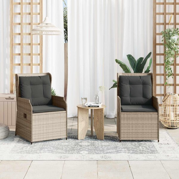 Maison Exclusive – Záhradná lavica, 2 kusy, svetlosivý polyratan