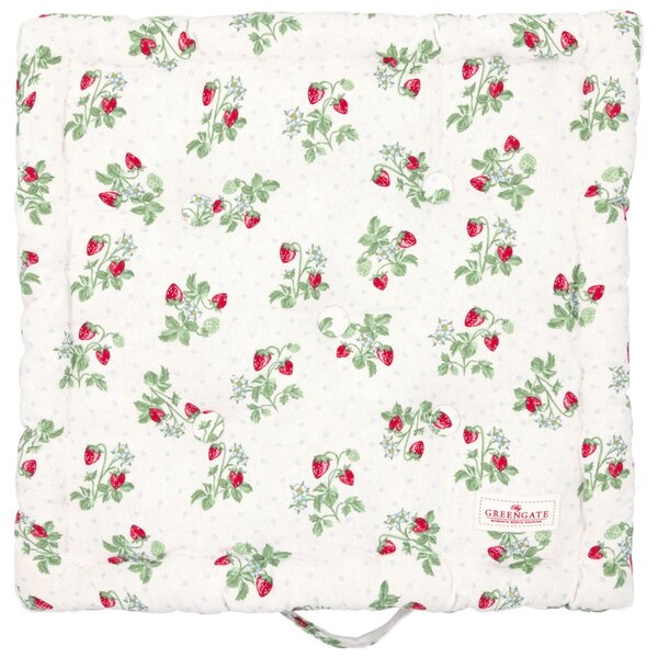 Prešívaný podsedák Berry White 50 × 50 cm