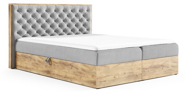 Boxspringová posteľ CHANTELLE 3 - 200x200, hnedá + topper ZDARMA