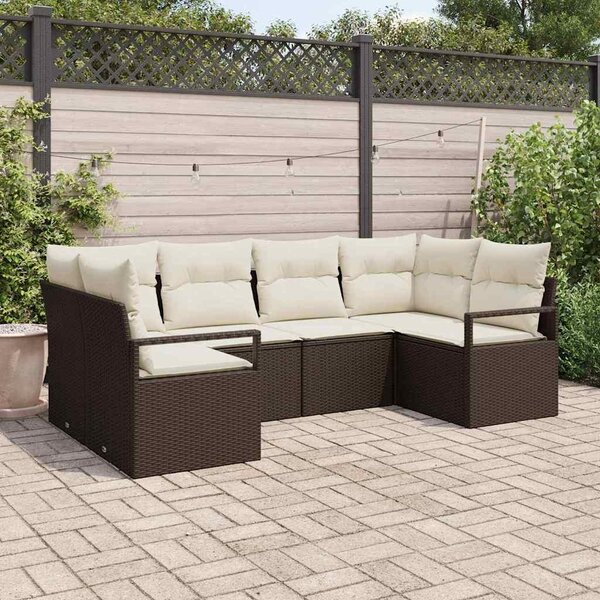 Maison Exclusive – Sedacia súprava, 6 kusov, hnedá [syntetický materiál]: polyratan