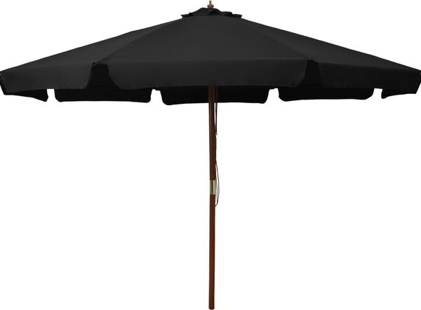 Maison Exclusive - Slnečník s dreveným stožiarom 330 cm čierny